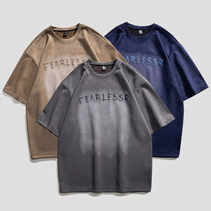 Personalizado 250 GSM Streetwear algodón Vintage camiseta ácido lavado manga corta de gran tamaño piedra lavado camisetas al por mayor - Product Image 1