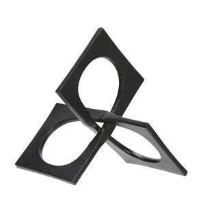 Sculpture en métal de conception carrée reliée, argentée, fabriquée en Inde, décoration d'intérieur, décoration de table, hôtel de luxe, restaurant - Product Image 5