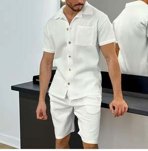 High Quality 2 Piece <b>Mens</b> <b>Shorts</b> Tracksuit Solid Color <b>Loungewear</b> <b>Men</b> Clothes Sets <b>Shorts</b> Sleeves - Product Image 2