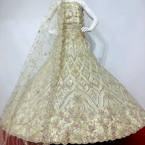 ใหม่ arwah คอลเลกชันชุดเจ้าสาวหนักชุดที่สวยงามไข่มุกโมติ jarkan หิน7ที่ไม่ซ้ำกันเสื้อแต่งงานสุทธิ salwar anarkali - Product Image 1