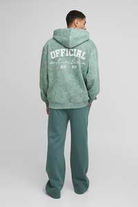 Acid Wash Zip Up Front Logo Alta calidad Premium Custom Heavy Weight Drop Shoulder Tallas grandes Sudaderas con capucha para hombre 100% algodón - Product Image 5