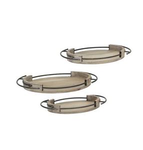 สินค้ามาใหม่ ถาดไม้รูปไข่พร้อมที่จับลายใบไม้คุณภาพดีที่สุดถาดไม้สําหรับตกแต่งบ้านบนโต๊ะอาหารถาดเสิร์ฟอาหาร - Product Image 3