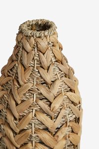 Vase en bois artisanal de style moderne, paille tissée en vrac, article décoratif pour la maison, fleurs sèches, occasion de mariage - Product Image 6