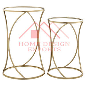 Mesa de nido moderna, tapa de cristal extraíble, Metal de acero inoxidable para sala de estar, oficina, precio al por mayor, para la simpatía de Diwali - Product Image 2