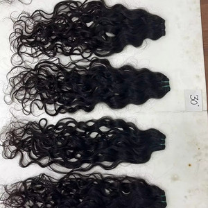 30 pouces de haute qualité lâche paquets de cheveux ondulés profonds 100% extensions alignées de cuticules indiennes non transformées couleur de cheveux naturelle - Product Image 1