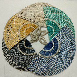 พัดหญ้าทะเลทำด้วยมือธรรมชาติ | ใบปาล์มของที่ระลึกงานแต่งงาน | พัดลมตกแต่งทำด้วยมือเป็นมิตรต่อสิ่งแวดล้อม - Product Image 1