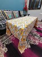 Nappe en coton imprimé à la main élégante de style indien, nappe florale pour table à manger, belle décoration de table à manger imprimée