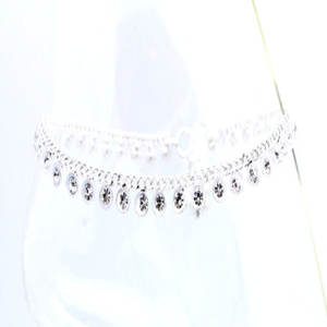 Silver Crystal <b>Anklet</b> Dangle Charm <b>Anklet</b> Jewellery for Women and Girls Wear in Wedding Party, Hldi ,emhendi Wear <b>Anklets</b> - Product Image 1