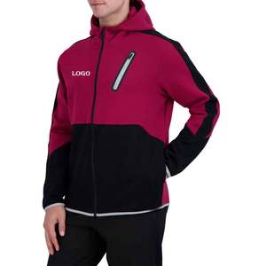 Sudaderas con capucha de color con cremallera completa para hombre, sudaderas con capucha bordadas con logotipo personalizado, fabricante de fábrica, sudadera al por mayor de calidad premium - Product Image 1