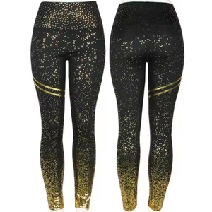 Leggings de yoga pour femmes en spandex/polyester, matière unie, cordon de serrage, respirant, séchage rapide, longueur intégrale, best-seller, prix raisonnable - Product Image 1
