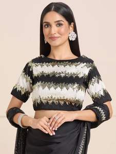 ชุดจอร์จเก็ตส่าหรีแบบดั้งเดิมของอินเดียและปากีสถานที่มีฉากกั้นสวยงามสำหรับงานแต่งงาน - Product Image 2