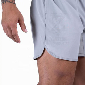 Shorts de sport pour hommes 2023 de haute qualité, motif uni, pour entraînement, course et gym, anti-plis, séchage rapide, taille élastique haute - Product Image 4