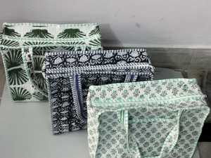 Bolso Tote de Hombro para Mujer, Diseño de Jungla Bordado, Estilo Indio, Impreso a Mano, Acolchado, Forrado de Algodón, para Verano - Product Image 5