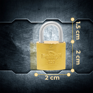 Lucchetto in Ferro e Acciaio con Gancio Corto Dorato 20mm, Combinazione a Cifre con Chiave - Product Image 3