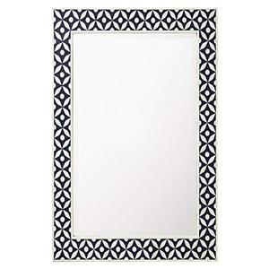 Artisan Aura Modern Design Small Bone Inlay Wood Wall Decor Handcrafted <b>Mirror</b> <b>Frames</b> for Luxury Interiors and Powder Rooms - Product Image 5