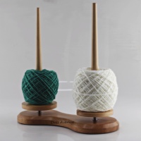 Support à fil en bois à double axe Dnll Avenue, forme ovale, design simple, outil de tricot manuel, fourniture artisanale en bois durable