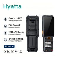 Lecteur RFID Android 14, PDA portable robuste 4,3 pouces IP68, 38 touches, sangle de poignet, processeur Qualcomm 4 Go + 64 Go, batterie 6800 mAh à échange à chaud