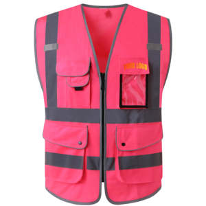 Gilet de sécurité en maille imperméable à LED réfléchissantes personnalisées, classe 2 ANSI, pour hommes, avec vêtements de travail haute visibilité - Product Image 3