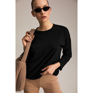 Camiseta de Manga Larga de Punto 100% Algodón Orgánico para Mujer, Talla Grande, Urban Beat MAISON - Product Image 1