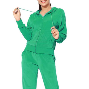 Algodón Poliéster Venta al por mayor Mujeres Velour Chándales Quick Dry Chándales Manga Larga Mujeres Velour Chándales - Product Image 1