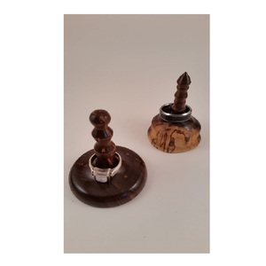 Vintage Glossy <b>Wooden</b> <b>Ring</b> Holder Handcrafted Natural Wood with Smooth Tapered Stand for <b>Stacking</b> <b>Rings</b> for Kitchen - Product Image 2