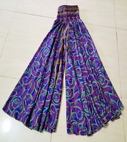 Vêtements d'été pour femmes en tissu de sari ethnique ancien, style palazzo, disponibles au prix d'exportation auprès du fabricant indien GC-AP-128.