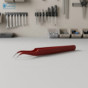 Pinzas para Cejas con Punta Puntiaguda de Acero Inoxidable, Duraderas, Estilo Moderno, Color Rojo - Product Image 2