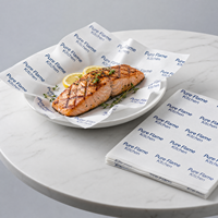 Papier d'emballage alimentaire biodégradable double face personnalisé avec logo, résistant à la graisse, jetable, pour boulangerie et bistro