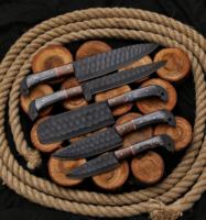 Ensemble de couteaux de chef en acier D2 forgé à la main, 5 pièces, manche en bois ambidextre, tranchant, cadeau personnalisé pour la fête des pères
