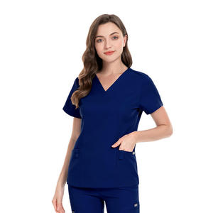 2025 nuevo diseño estilo bordado enfermería mujeres Scrub Set gama alta americano de talla grande farmacéutico uniforme médico Scrub dentista - Product Image 2