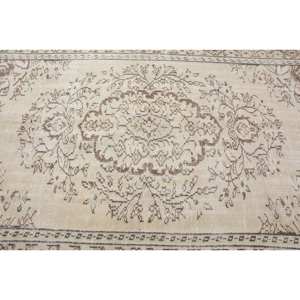 Alfombra turca Vintage de 5,4x8,4 pies, Beige, marrón, área grande, respaldo de látex de lana, Patchwork para adolescentes, pasillo rectangular de Tabriz - Product Image 5