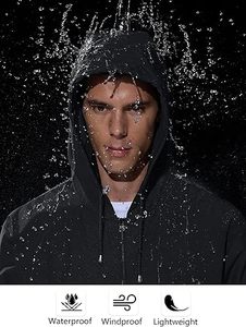 Custom Logo Men's Waterproof Windproof Nylon Rain <b>Coat</b> Windbreaker Jacket Zipper Closure Knitted Plus Size Hiking Travel Fishing - Product Image 4