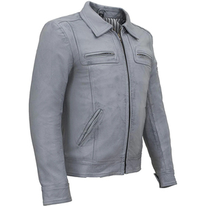 Chaquetas de cuero de moda de motocicleta Vintage clásica para hombres al por mayor precio barato abrigos de cuero para hombre chaquetas de trabajo con logotipo personalizado - Product Image 2