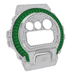 VVS1 D เหลี่ยมเพชรเซอร์โคเนีย14K สีขาวทองเซ็ตเรือนนาฬิกาที่กำหนดเอง, แผ่นปิดหน้า, เคสฝาครอบปุ่ม g - Product Image 4