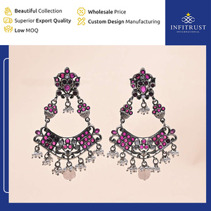 Gran oferta exclusiva en pendientes colgantes con tachuelas de piedra de rubí de diseño llamativo para mujeres y niñas, hogar, oficina y ropa informal - Product Image 2