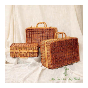 Bolsa de cesta de ratán única, espaciosa y elegante, encantadora para mercados de agricultores, tiendas florales, sesiones de fotos al aire libre, pedidos personalizados - Product Image 5