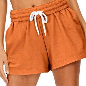 Pantalones cortos de chándal de color sólido para mujer, pantalones cortos deportivos de pierna ancha de cintura alta, pantalones cortos holgados con bolsillos - Product Image 6