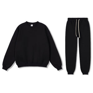 ชุดวอร์มผ้าฝ้ายคุณภาพสูงทรงโอเวอร์ไซส์ สไตล์สตรีทแวร์ แบบเรียบง่าย สวมใส่สบาย น้ำหนักปานกลาง คอเสื้อแบบคอกลม สำหรับผู้ชาย - Product Image 2