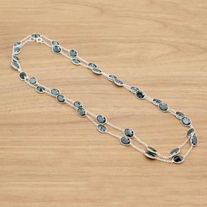 Collar de ónix de Plata de Ley 925 para mujer, joyería de piedras preciosas de ónix negro geométrico hecha a mano - Product Image 4