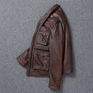 Chaqueta de Cuero con Logotipo Personalizado OEM Elegante al por Mayor para Hombre, MOQ Bajo, Cuero Genuino Hecho en Sialkot - Product Image 6