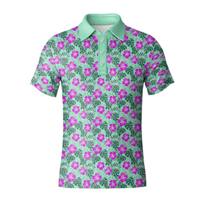 Golf de punto de algodón 100% con estampado de transferencia de calor para camisas Logo personalizado que absorbe la humedad Tapeta de botón de ajuste de gran tamaño para hombres - Product Image 5