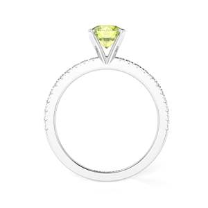 Canary Vivid Yellow Round Cut Diamond Solitaire avec Accents Bague de fiançailles pour femme - Product Image 3
