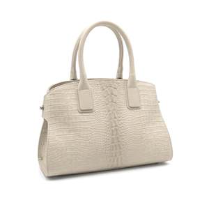 Borsa Italiana Strutturata in Vera Pelle di Coccodrillo e Dollaro Art. 26068" - Product Image 1