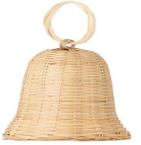 Rotin naturel Noël Jingle Bell suspendus ornements Vintage cloche en osier pour arbres de Noël pépinière chambre décor - Product Image 6