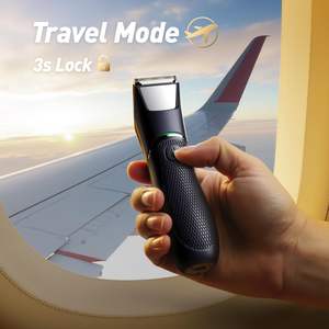 Rasoir électrique pour homme avec lames en céramique, lumière LED et verrouillage de voyage, tondeuse pour poils du corps - Product Image 1