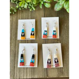 Terrs Velloceyo <b>Sterling</b> <b>Silver</b> Geometric <b>Drop</b> <b>Earrings</b> with Multi Stone Accents - Product Image 2