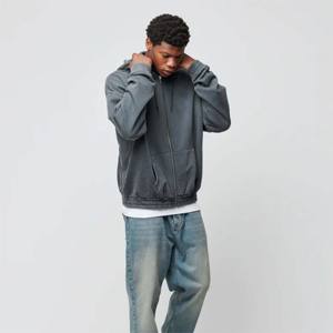 Premium French Terry Zip Up Hoodie para hombres Plain Streetwear Heavy Cotton Custom Logo Sudadera - Product Image 1