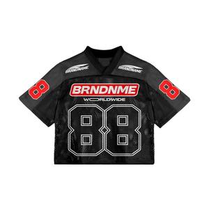 OEM Vintage Streetwear Soccer Jersey Hommes Surdimensionné Style Américain Unisexe Mesh Matériel Football Top pour les Vêtements d'Équipe Personnalisés - Product Image 1