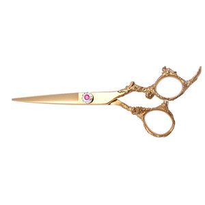 Ciseaux de coiffure en acier au carbone or rose Ciseaux de coiffure en acier inoxydable à poignée de dragon à vis fantaisie - Product Image 5