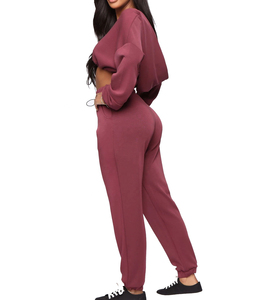 Conjunto Deportivo de Dos Piezas para Mujer 2026: Sudadera con Capucha y Pantalones Jogger, Top Corto - Product Image 3